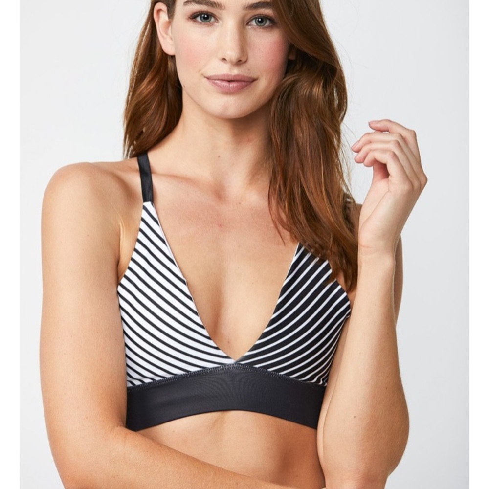 DYI SPORT TRIANGLE BRA BLACK AND WHITE STRIPE MIX